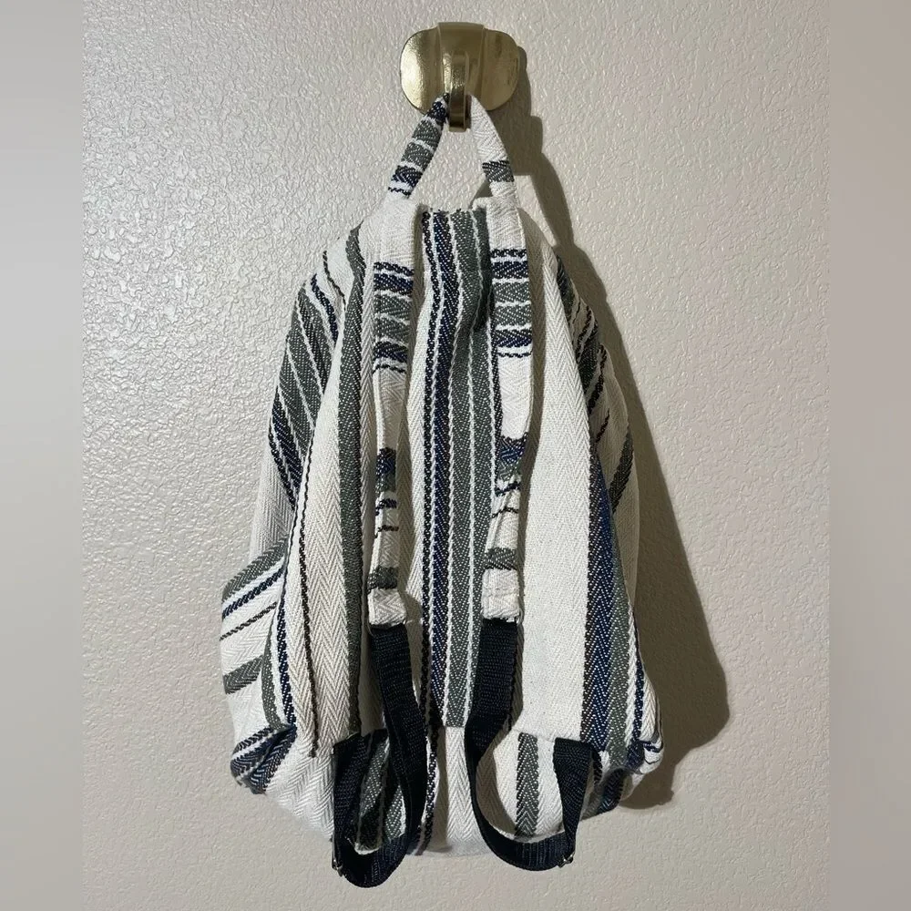 Original Senor Lopez Backpack with Black, White, and Gray Stripes